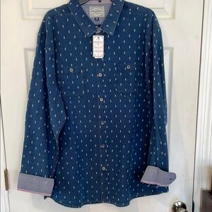 Flag & Anthem Size XXL Blue Denim Button-Up Shirt